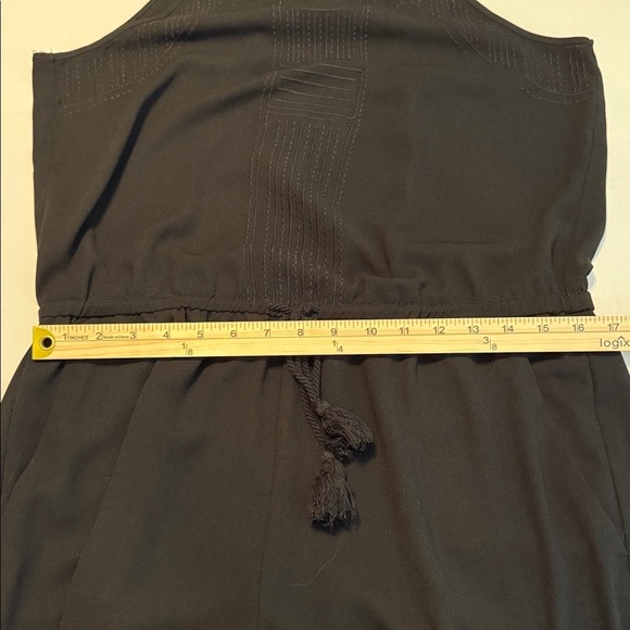 LOFT Black Halter Eyelet Neck with Tie Waist Romper Size M - Picture 9 of 15